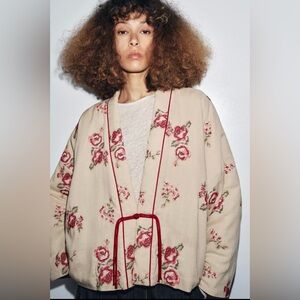 Zara Floral Embroidered Kimono